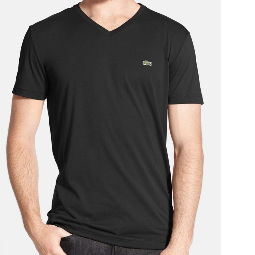 Lacoste Pima Cotton Jersey V-Neck T-Shirt - Picture 1 of 1